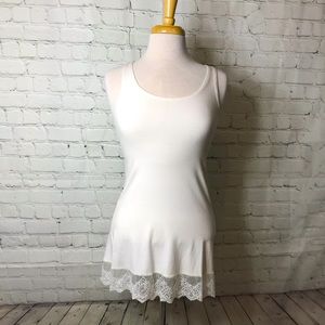 Only Hearts white tank tunic with lace
